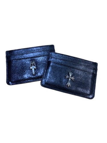 1:1 quality version Cow Leather Cross & Dagger Metal Logo Slim Card Holder 29222353