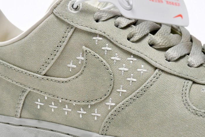 Air Force 1 Low N7 Grey Washed Canvas Cross Stitch Embroidery Retro Sneakers 29225466