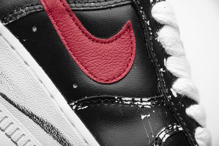 Air Force 1 Low Distressed Splatter Graffiti Black Red Contrast Sneakers 2 colors 29225491