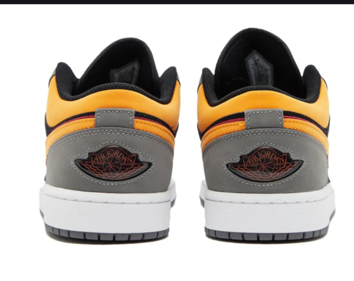 [plus-size shoes] Air @j1 Low Black Grey Orange Contrast Suede Panel Retro Sneakers 2 colors 29225241