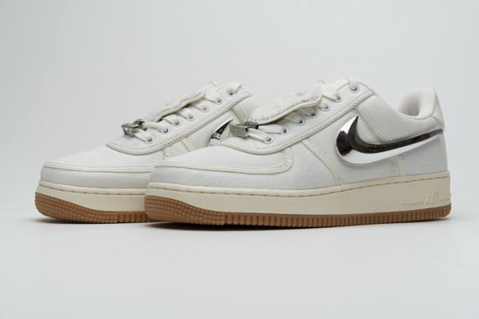 [plus-size shoes] 1:1 quality version Air Force 1 Low Off White Canvas Removable Metallic Silver Swoosh Gum Outsole Sneakers 29225509