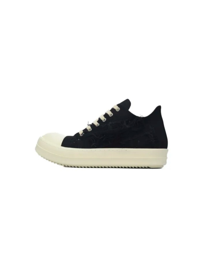R*ck0wens DRKSHDW Fogachine Slashed Stretch Denim Low Black Milk DU01B7802 SBSLH 911
