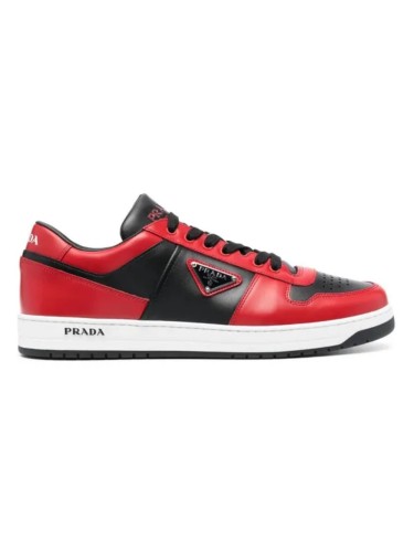 PR@DA@ DOWNTOWN LEATHER SNEAKERS RED   PRD093