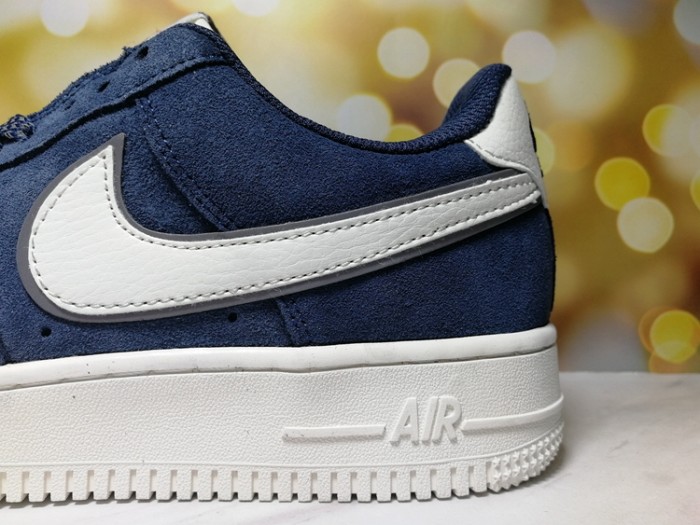 Air Force 1 Low Navy Suede Off White Midsole Minimal Contrast Sneakers 29225543
