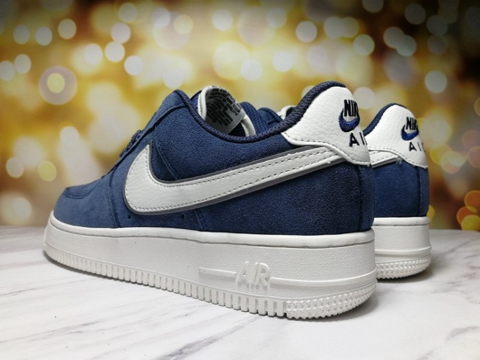 Air Force 1 Low Navy Suede Off White Midsole Minimal Contrast Sneakers 29225543