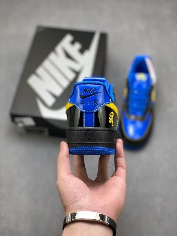Air Force 1 Low Lakers Theme Black Blue Yellow Patent Leather Sneakers 29225591