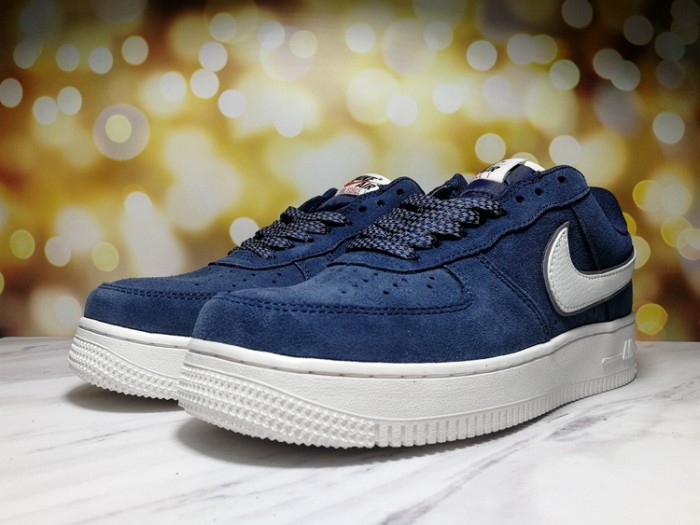 Air Force 1 Low Navy Suede Off White Midsole Minimal Contrast Sneakers 29225543