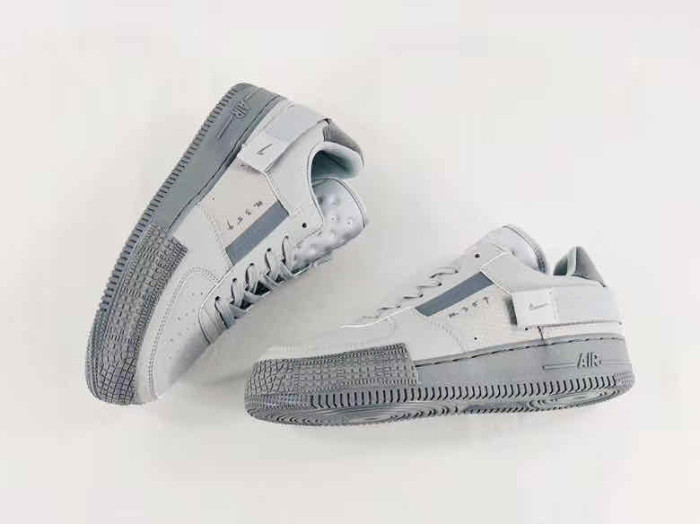 Air Force 1 Type Deconstructed Two Tone Grey Transparent Mesh Sneakers 2 colors 29225550