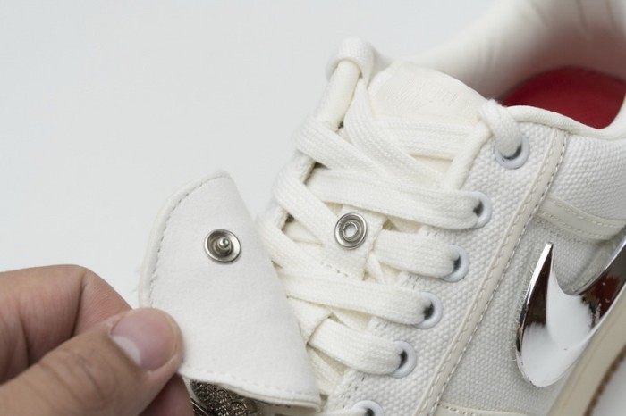[plus-size shoes] 1:1 quality version Air Force 1 Low Off White Canvas Removable Metallic Silver Swoosh Gum Outsole Sneakers 29225509