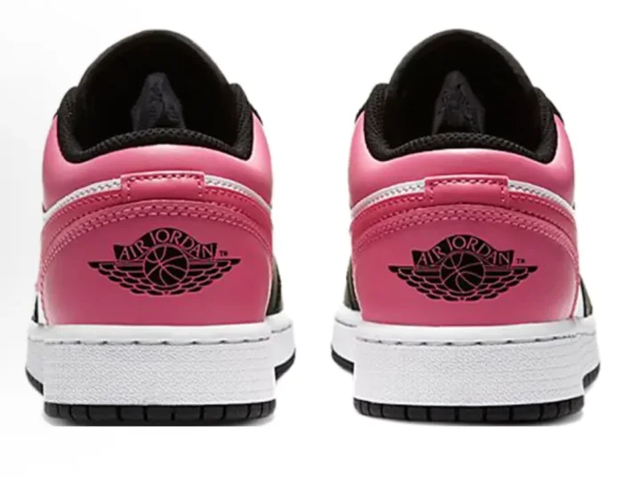 Air @j1 Low GS Black White Pink Toe Colorway Casual Wear Resistant Leather Sneakers 2 colors 29225147