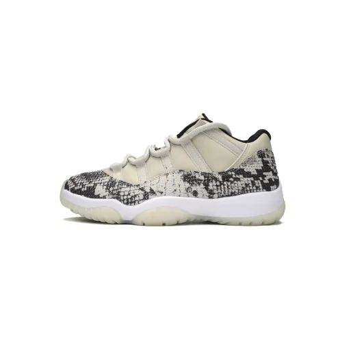[plus-size shoes] Air @j11 Low Low White Grey Snakeskin Print Panel Retro Basketball Sneakers 2 colors 29225424