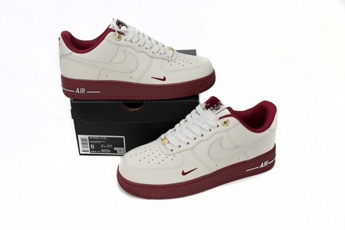 Air Force 1 40th Anniversary Off White Burgundy Double Swoosh Retro Leather Sneakers 29225442