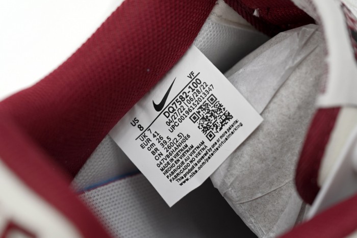 Air Force 1 40th Anniversary Off White Burgundy Double Swoosh Retro Leather Sneakers 29225442