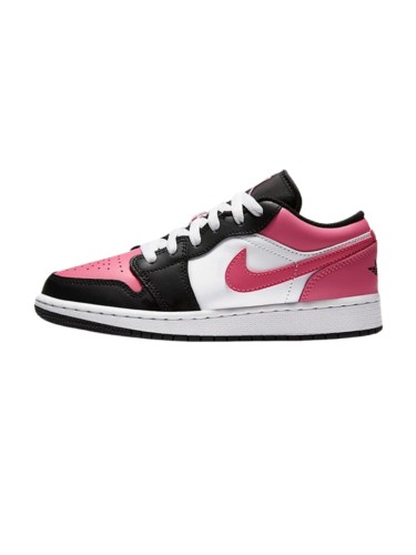 Air @j1 Low GS Black White Pink Toe Colorway Casual Wear Resistant Leather Sneakers 2 colors 29225147