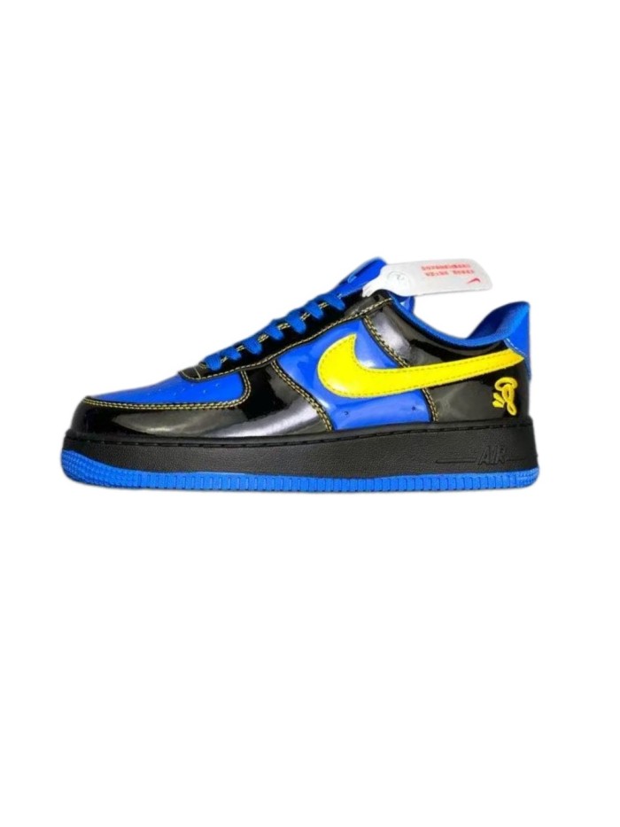 Air Force 1 Low Lakers Theme Black Blue Yellow Patent Leather Sneakers 29225591