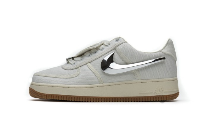 [plus-size shoes] 1:1 quality version Air Force 1 Low Off White Canvas Removable Metallic Silver Swoosh Gum Outsole Sneakers 29225509