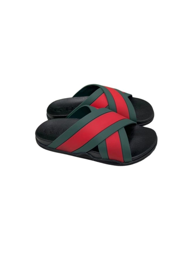 1:1 quality version Red and Green Cross Strap Slippers 27693088