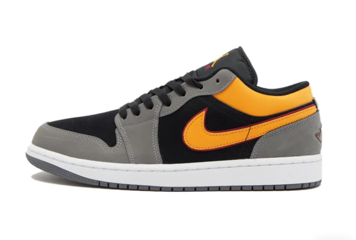 [plus-size shoes] Air @j1 Low Black Grey Orange Contrast Suede Panel Retro Sneakers 2 colors 29225241