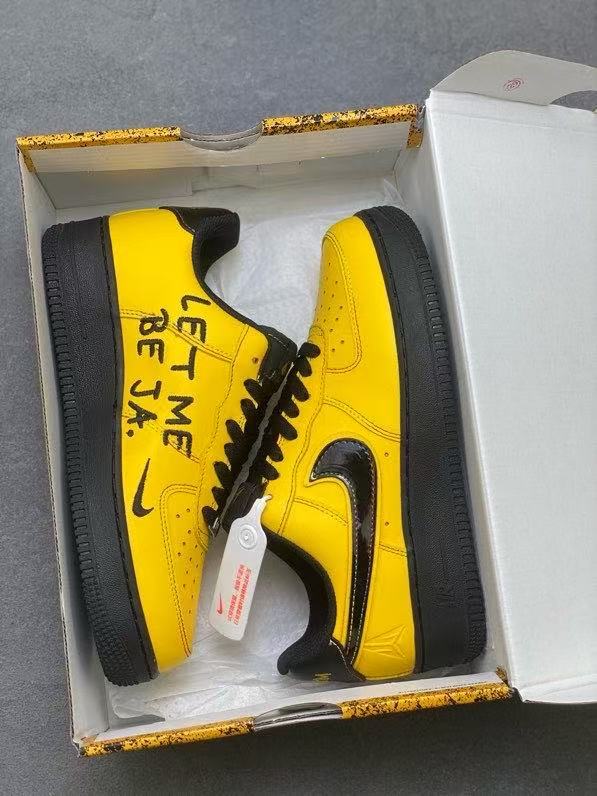 Air Force 1 Low Kobe Tribute Black Yellow Contrast Graffiti Letter Sneakers 29225655