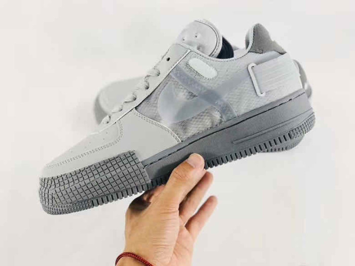 Air Force 1 Type Deconstructed Two Tone Grey Transparent Mesh Sneakers 2 colors 29225550