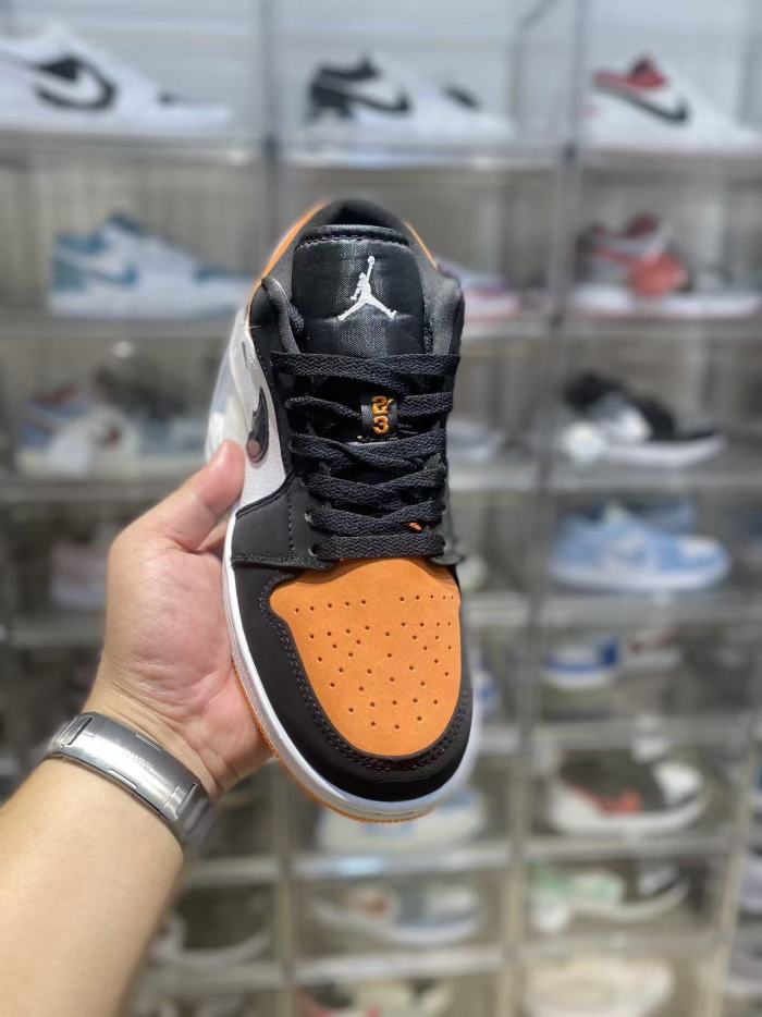 [plus-size shoes] Air @j1 Low Black White Grey Reverse Shadow Color Block Retro Unisex Sneakers 2 clolors 29225200