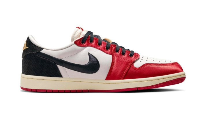 [plus-size shoes] Air @j1 Low Trophy Room Collaboration OG Away Satin Toe Embroidered Swoosh Sneakers 29225237
