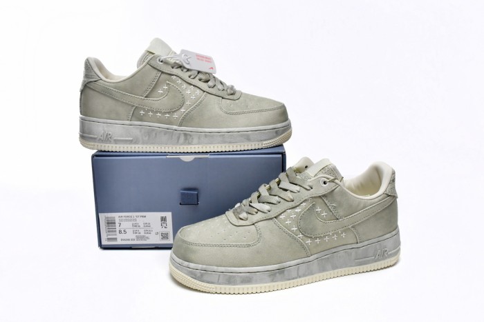 Air Force 1 Low N7 Grey Washed Canvas Cross Stitch Embroidery Retro Sneakers 29225466