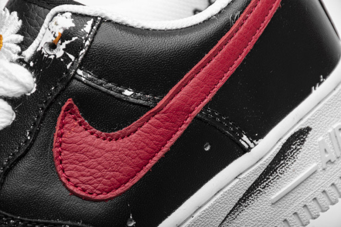 Air Force 1 Low Distressed Splatter Graffiti Black Red Contrast Sneakers 2 colors 29225491