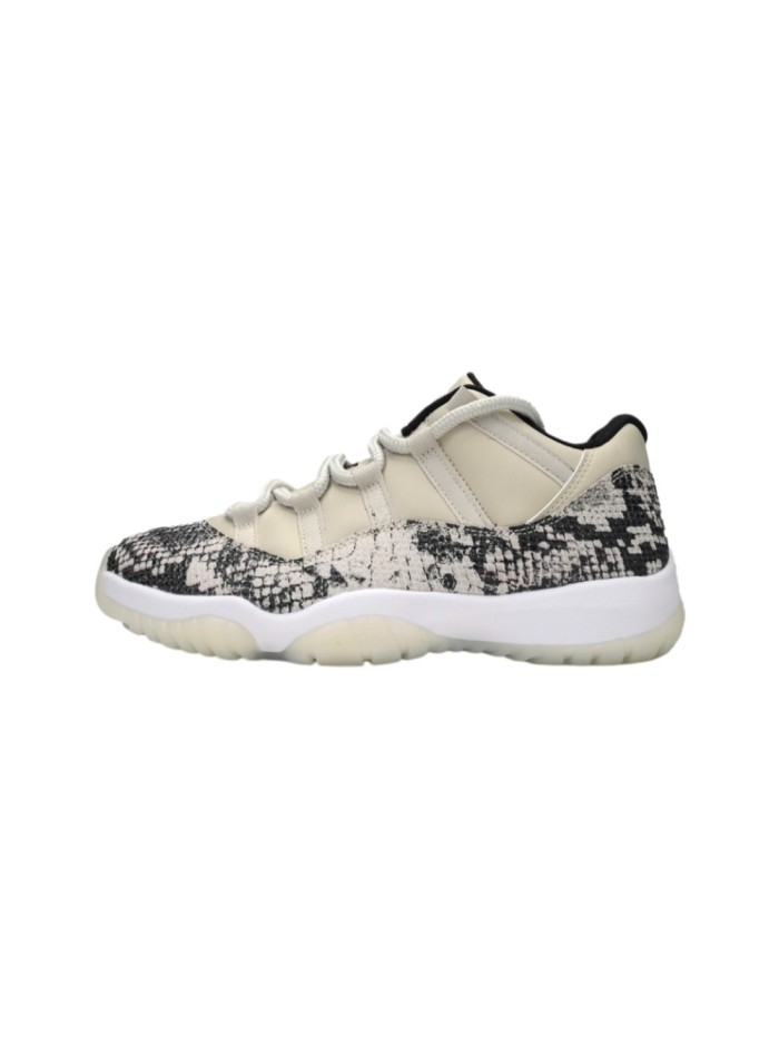 [plus-size shoes] Air @j11 Low Low White Grey Snakeskin Print Panel Retro Basketball Sneakers 2 colors 29225424