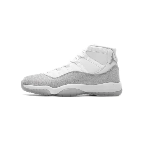 Air @j11 Retro Metallic Silver White Glitter Upper Retro High Top Basketball Sneakers 29225412
