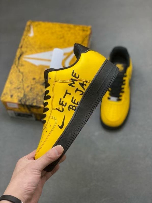 Air Force 1 Low Kobe Tribute Black Yellow Contrast Graffiti Letter Sneakers 29225655