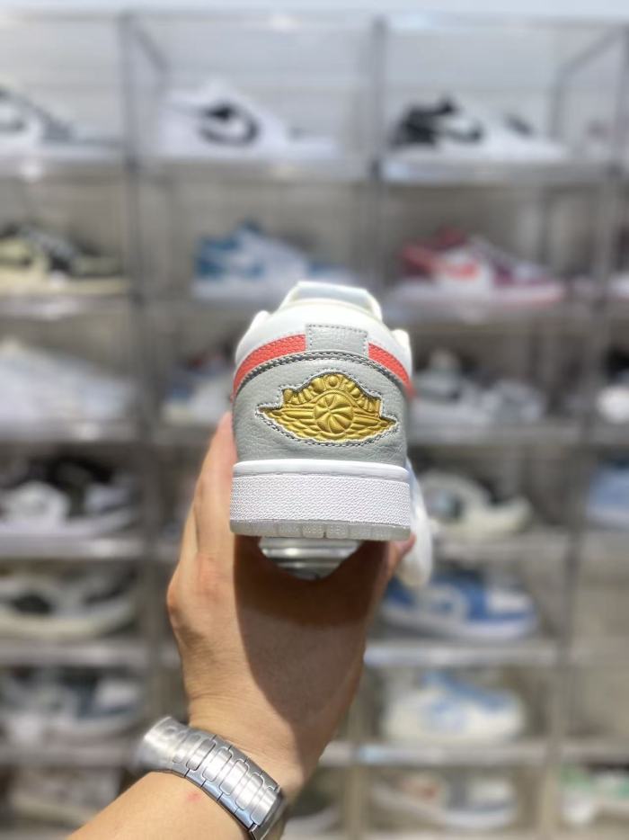 [plus-size shoes] Air @j1 Mid White Blue Red Grey Multi Color Block Contrast Basketball Shoes 29225296
