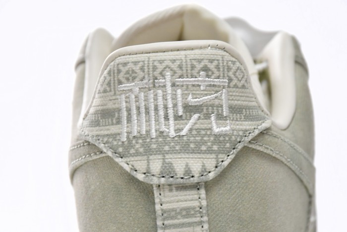 Air Force 1 Low N7 Grey Washed Canvas Cross Stitch Embroidery Retro Sneakers 29225466