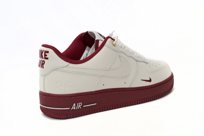 Air Force 1 40th Anniversary Off White Burgundy Double Swoosh Retro Leather Sneakers 29225442