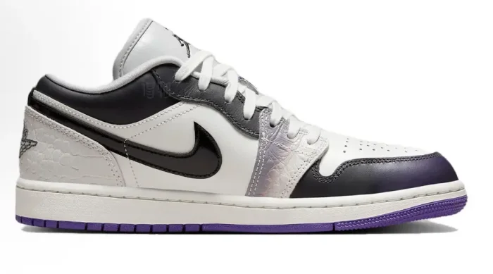 Air @j1 Low GS Black White Pink Toe Colorway Casual Wear Resistant Leather Sneakers 2 colors 29225147