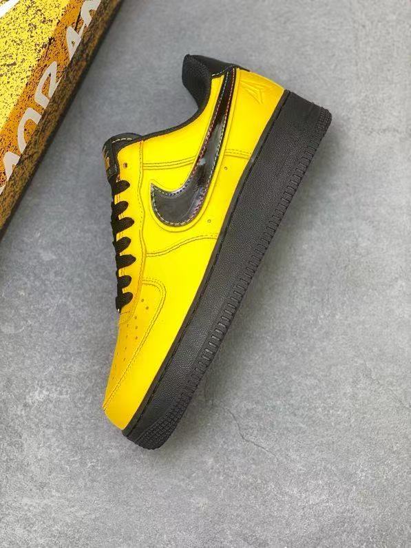 Air Force 1 Low Kobe Tribute Black Yellow Contrast Graffiti Letter Sneakers 29225655
