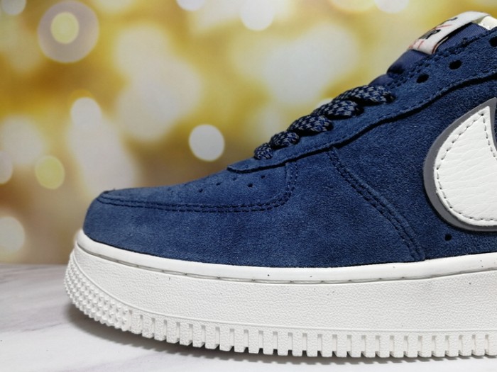 Air Force 1 Low Navy Suede Off White Midsole Minimal Contrast Sneakers 29225543