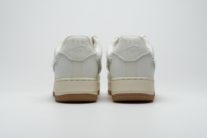 [plus-size shoes] 1:1 quality version Air Force 1 Low Off White Canvas Removable Metallic Silver Swoosh Gum Outsole Sneakers 29225509