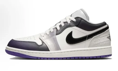 Air @j1 Low GS Black White Pink Toe Colorway Casual Wear Resistant Leather Sneakers 2 colors 29225147