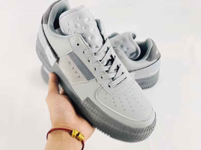 Air Force 1 Type Deconstructed Two Tone Grey Transparent Mesh Sneakers 2 colors 29225550