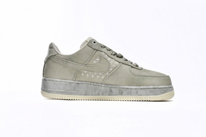 Air Force 1 Low N7 Grey Washed Canvas Cross Stitch Embroidery Retro Sneakers 29225466