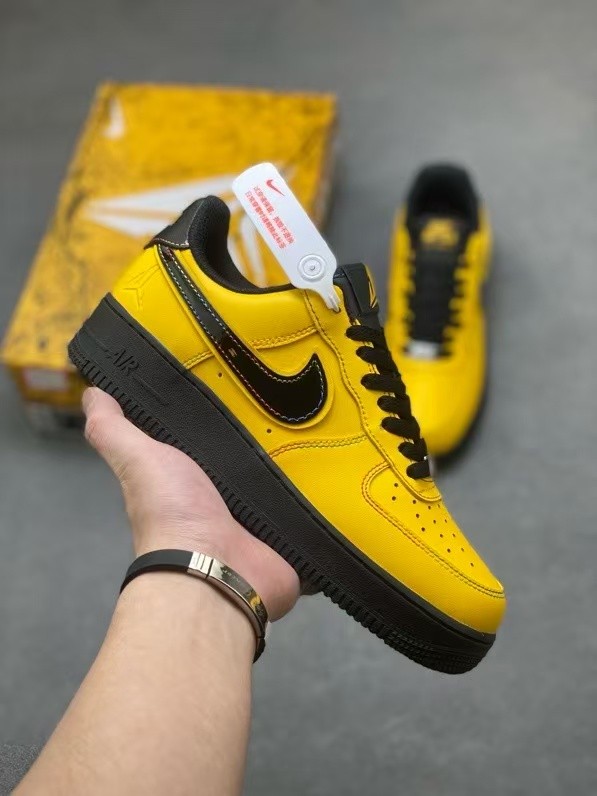 Air Force 1 Low Kobe Tribute Black Yellow Contrast Graffiti Letter Sneakers 29225655