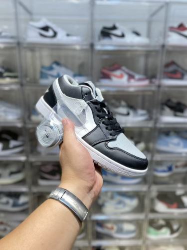 [plus-size shoes] Air @j1 Low Black White Grey Reverse Shadow Color Block Retro Unisex Sneakers 2 clolors 29225200