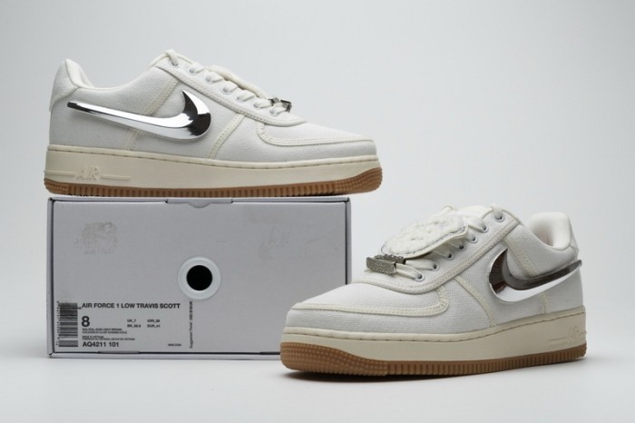 [plus-size shoes] 1:1 quality version Air Force 1 Low Off White Canvas Removable Metallic Silver Swoosh Gum Outsole Sneakers 29225509