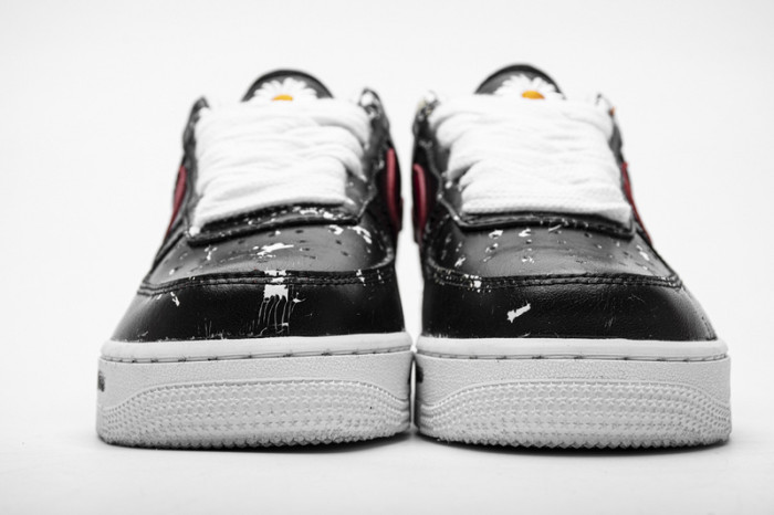 Air Force 1 Low Distressed Splatter Graffiti Black Red Contrast Sneakers 2 colors 29225491