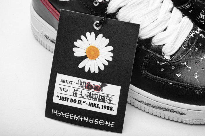 Air Force 1 Low Distressed Splatter Graffiti Black Red Contrast Sneakers 2 colors 29225491
