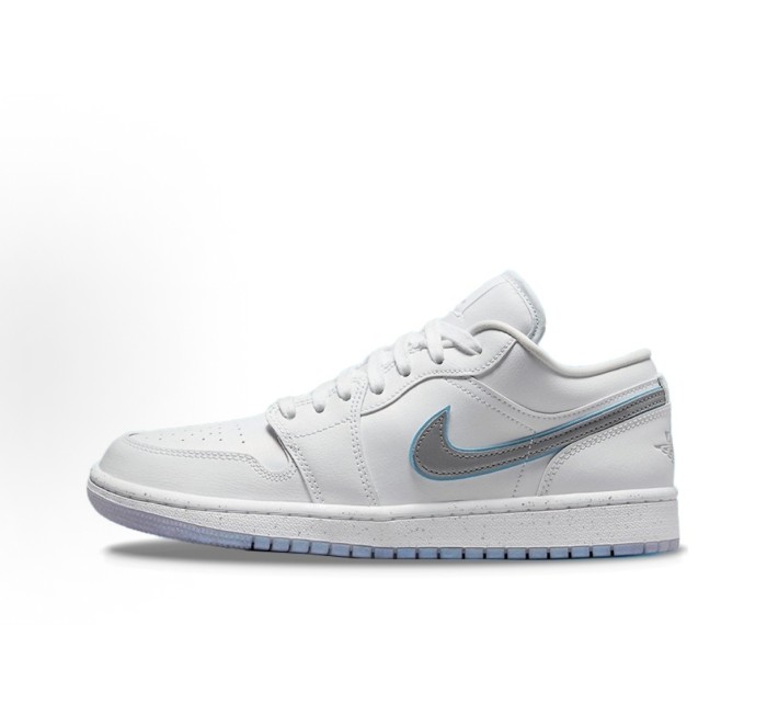 [plus-size shoes] Air @j1 Low Dare To Fly White Silver Reflective Swoosh Classic Retro Leather Sneakers 29225181