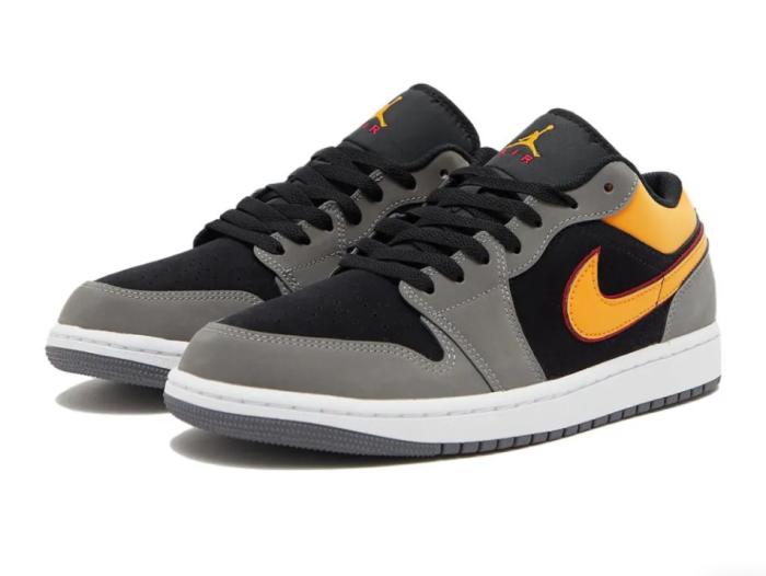 [plus-size shoes] Air @j1 Low Black Grey Orange Contrast Suede Panel Retro Sneakers 2 colors 29225241