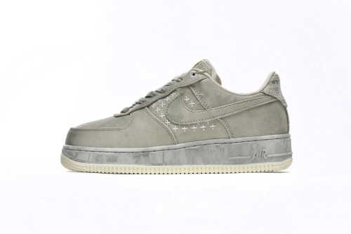 Air Force 1 Low N7 Grey Washed Canvas Cross Stitch Embroidery Retro Sneakers 29225466