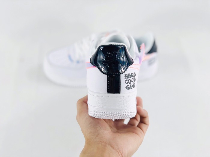 Air Force 1 Low Have A Good Game Removable Iridescent Swoosh White Sneakers 29225556